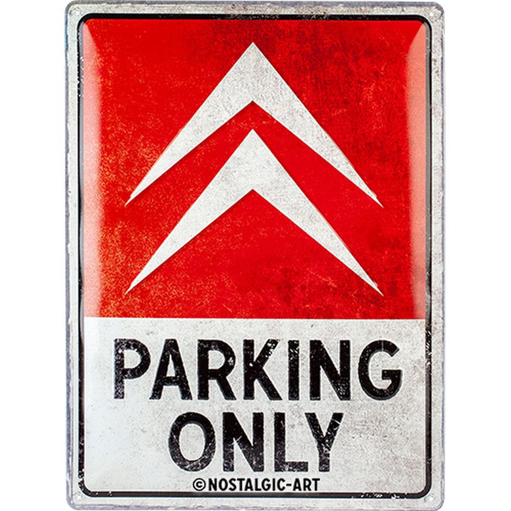 BLECHSCHILD 30/40 cm Citroen Parking Only - Multicolor, Metall (30/40/0.2cm) - Nostalgic-Art