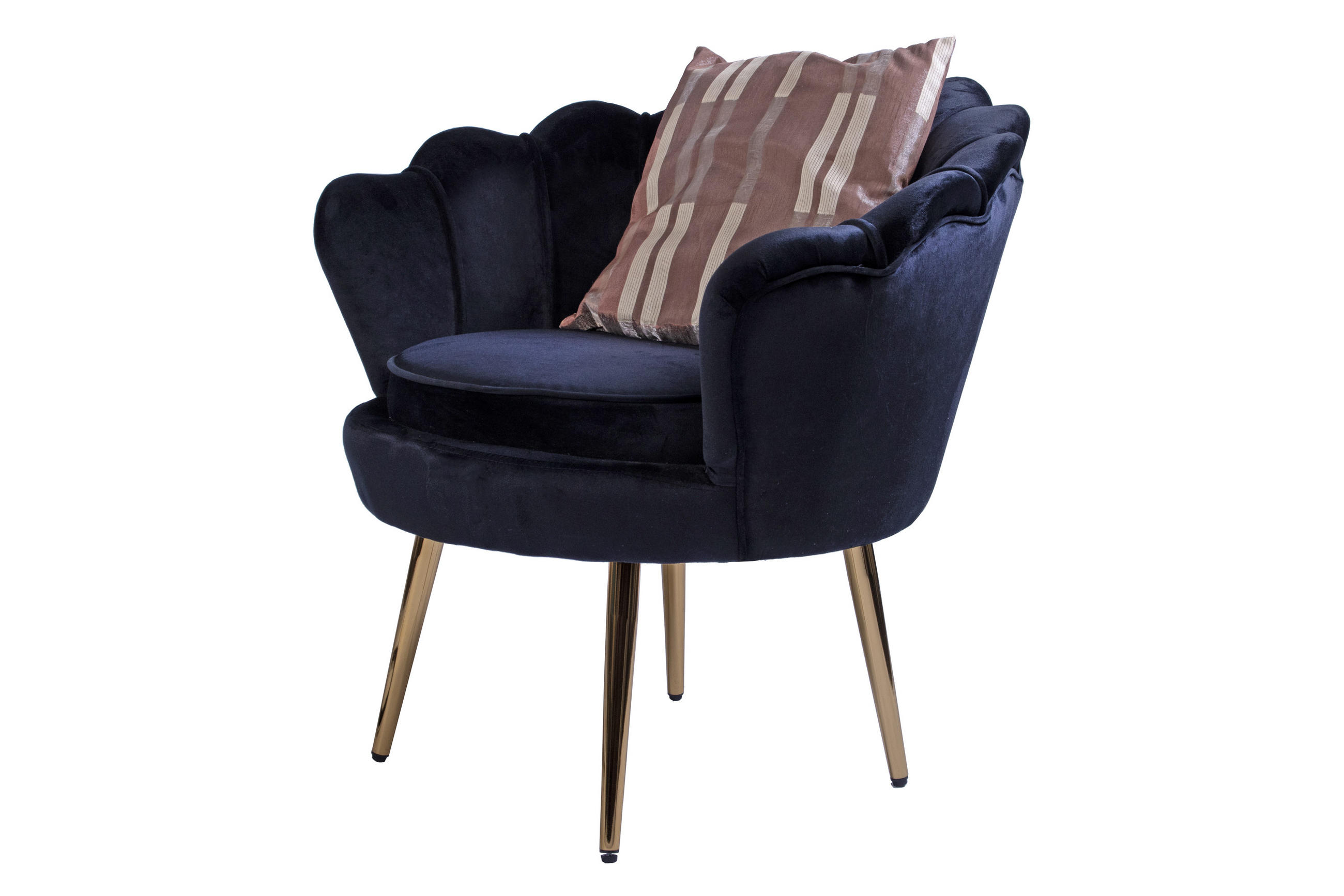 SESSEL BIGCHAIR - Goldfarben/Schwarz, Textil/Metall (70/78/52cm) - SAM
