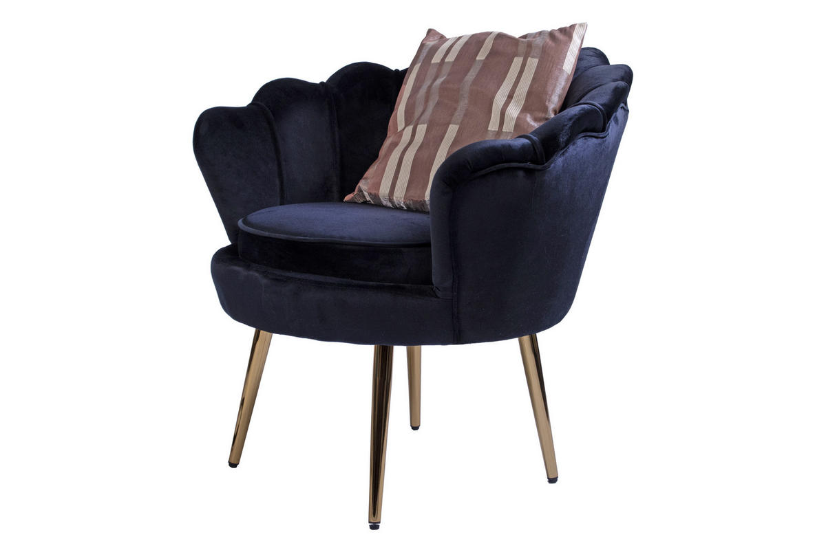 SESSEL BIGCHAIR - Goldfarben/Schwarz, Textil/Metall (70/78/52cm) - SAM