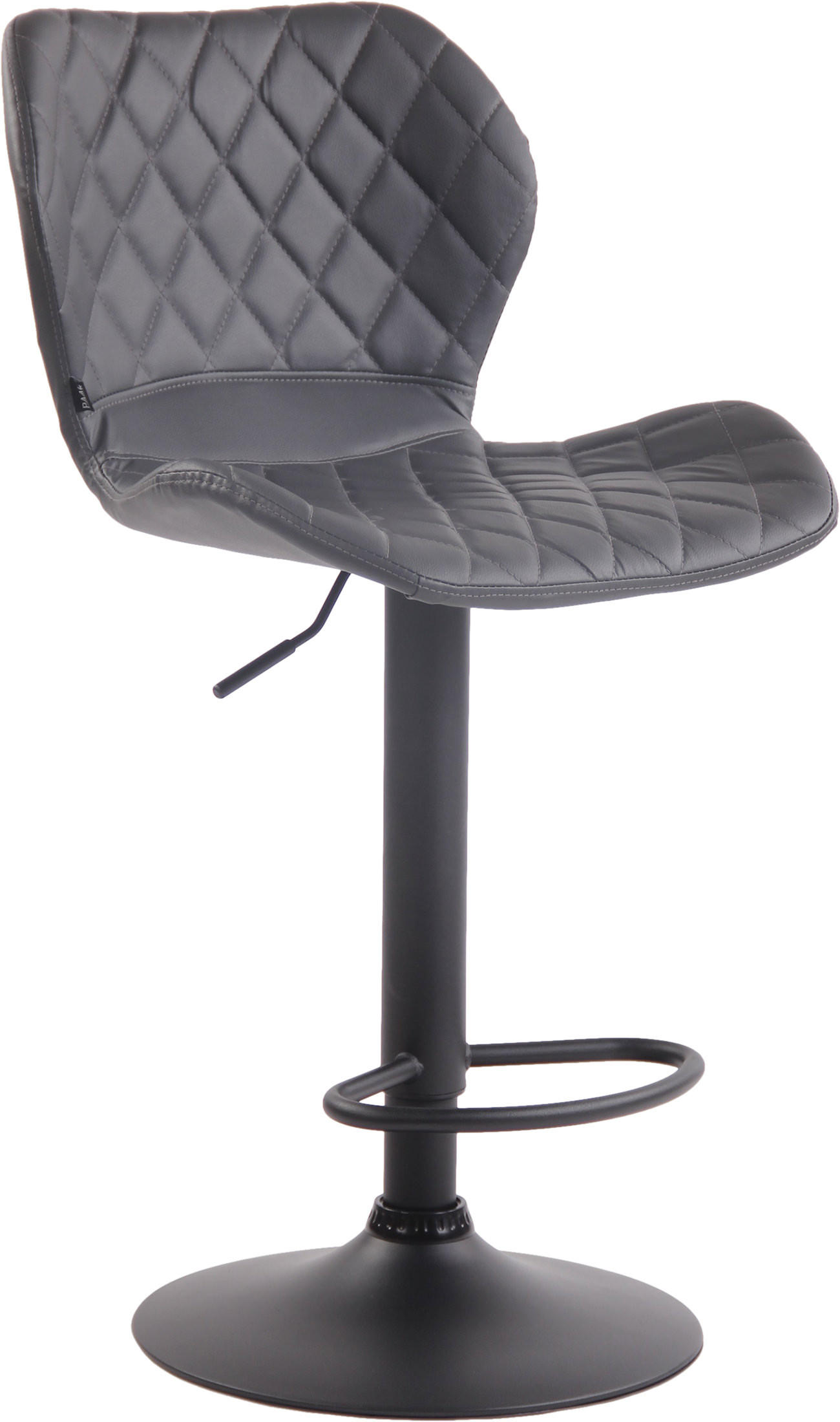 BARHOCKER Lederlook grau - Schwarz/Grau, Textil/Metall (47/88/51cm) - CLP