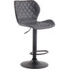 BARHOCKER Lederlook grau - Schwarz/Grau, Textil/Metall (47/88/51cm) - CLP