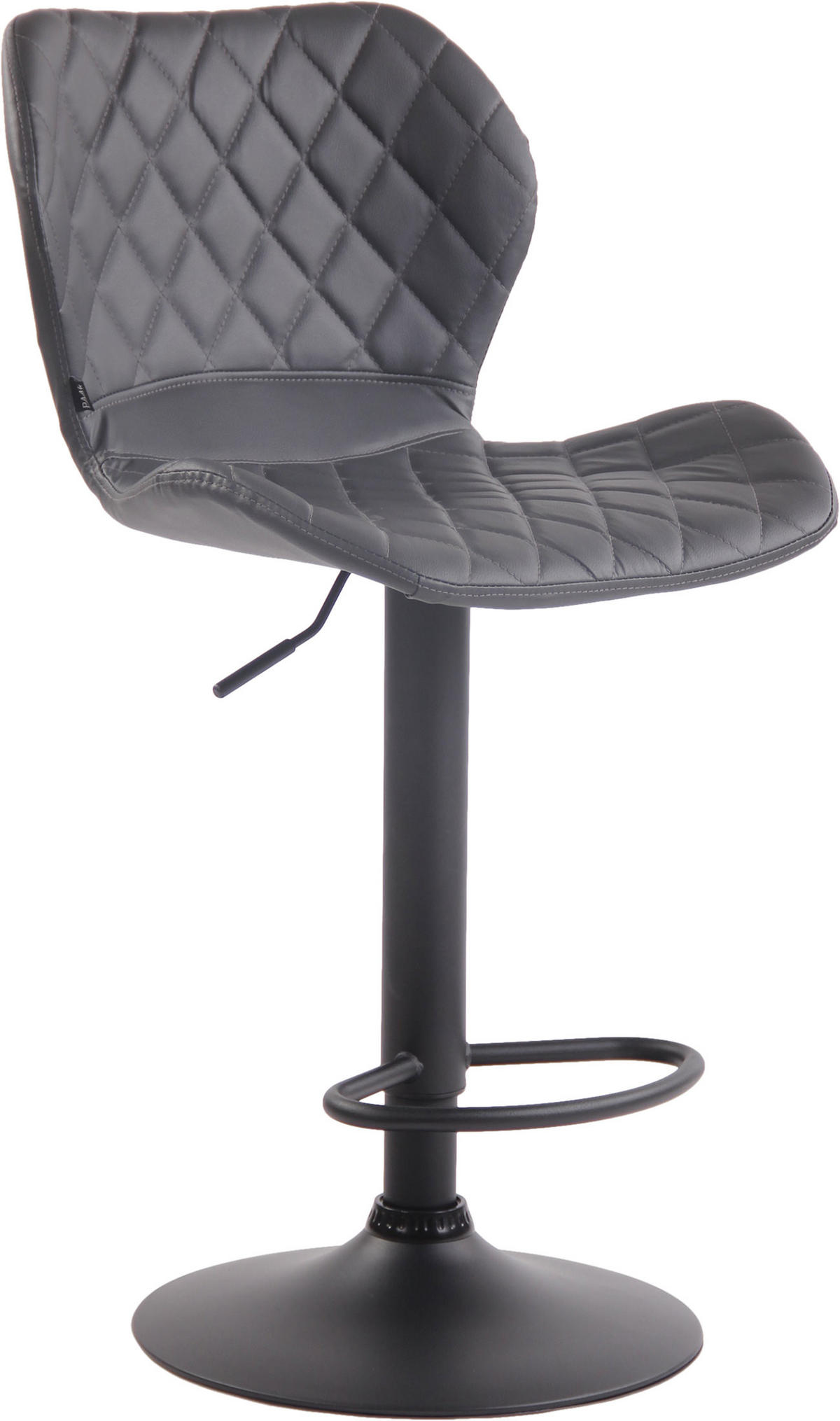 BARHOCKER Lederlook grau - Schwarz/Grau, Textil/Metall (47/88/51cm) - CLP