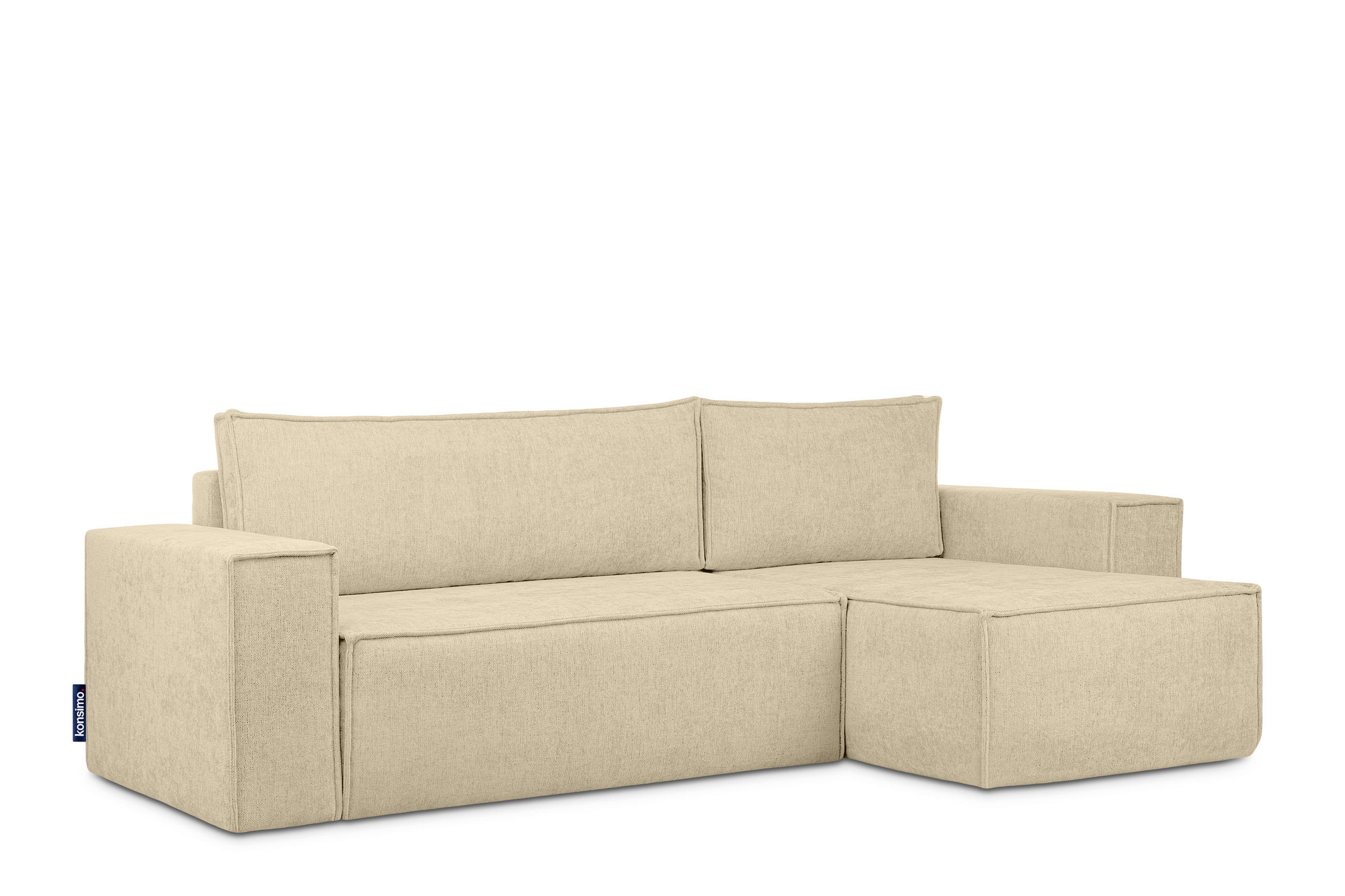 ECKSOFA-LINKS/RECHTS NAPI II mit Schlaffunktion, dunkel creme - Creme, Textil (262/148cm) - KONSIMO®