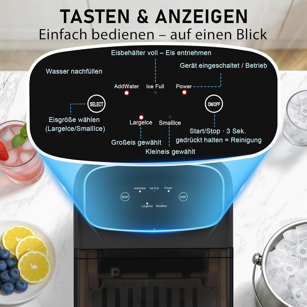 EISWÜRFELMASCHINE Kühleis 2.5L - Grau, Kunststoff (30.5/30.2/23.5cm) - Nettlife