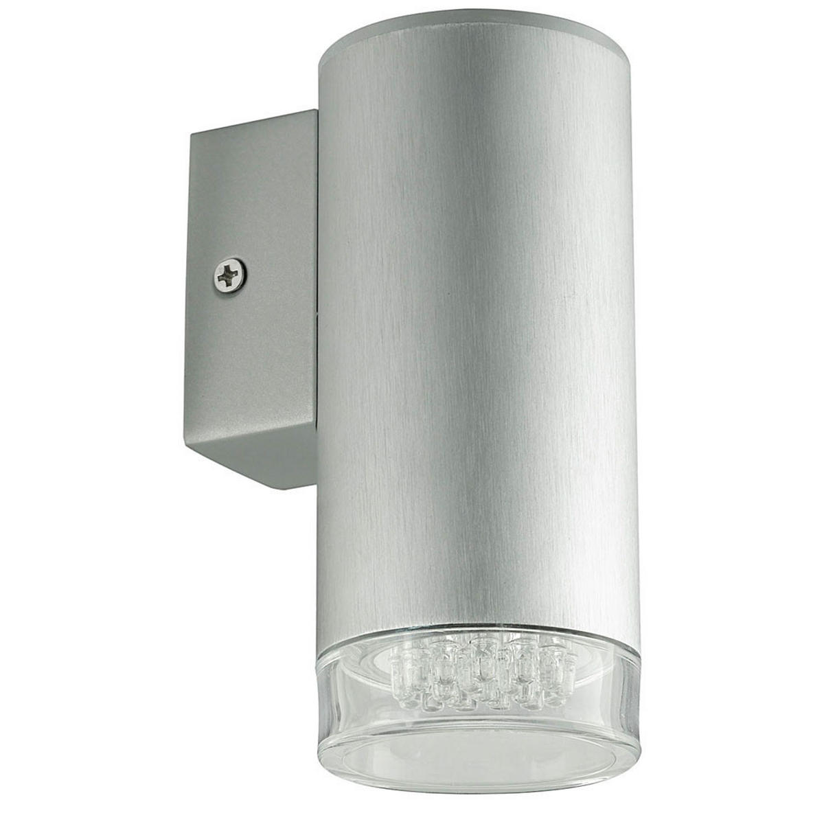 LED WANDLEUCHTE LOCA Aluminium Silber - Silberfarben, Metall (6.5/15/9cm)