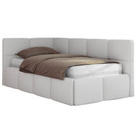 JUGENDBETT ARVO 90/200 - Weiß Kunstleder - ohne Matratze - Links Seite - Weiß, Textil (90/200cm) - MKS