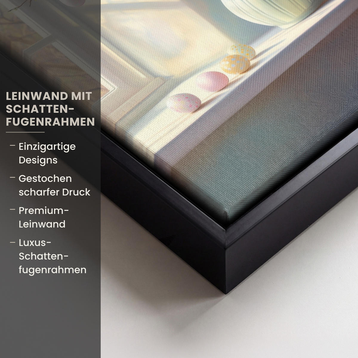 LEINWAND Bilder mit Rahmen - Stillleben - Vase - Osterzweig - 20x30 - Hellblau, Textil (20/30cm) - MuchoWow