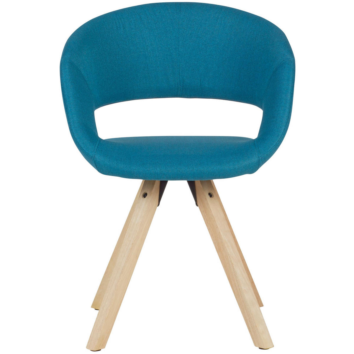 ESSZIMMERSTUHL Polyesterbezug mit Holzgestell Retro gepolstert, Blau 56x50x80 cm - Blau/Beige, Holz/Textil (56/80/50cm) - KADIMA DESIGN