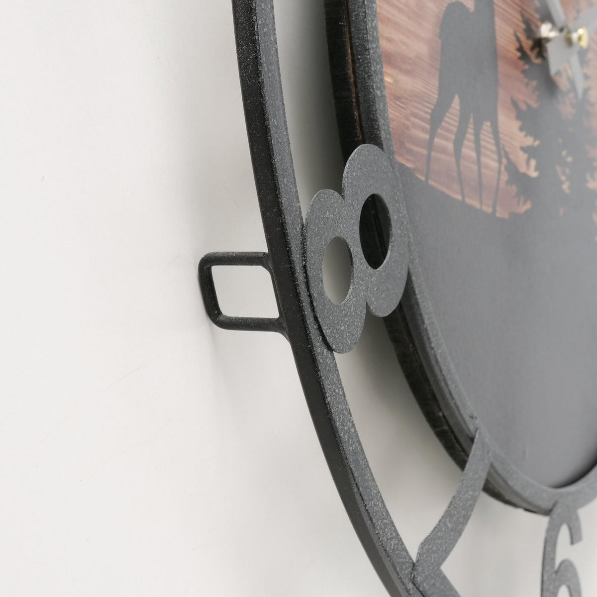 WANDUHR Wintermotiv Ludwig Ø 45 cm - Schwarz, Holzwerkstoff (45/4/45cm) - Boltze Home