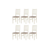 STUHL Bos 4 (6er Set) - Bronzefarben/Cappuccino, Holz (43/94/40cm) - Leaf Design