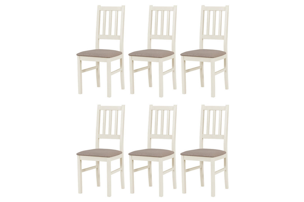 STUHL Bos 4 (6er Set) - Bronzefarben/Cappuccino, Holz (43/94/40cm) - Leaf Design