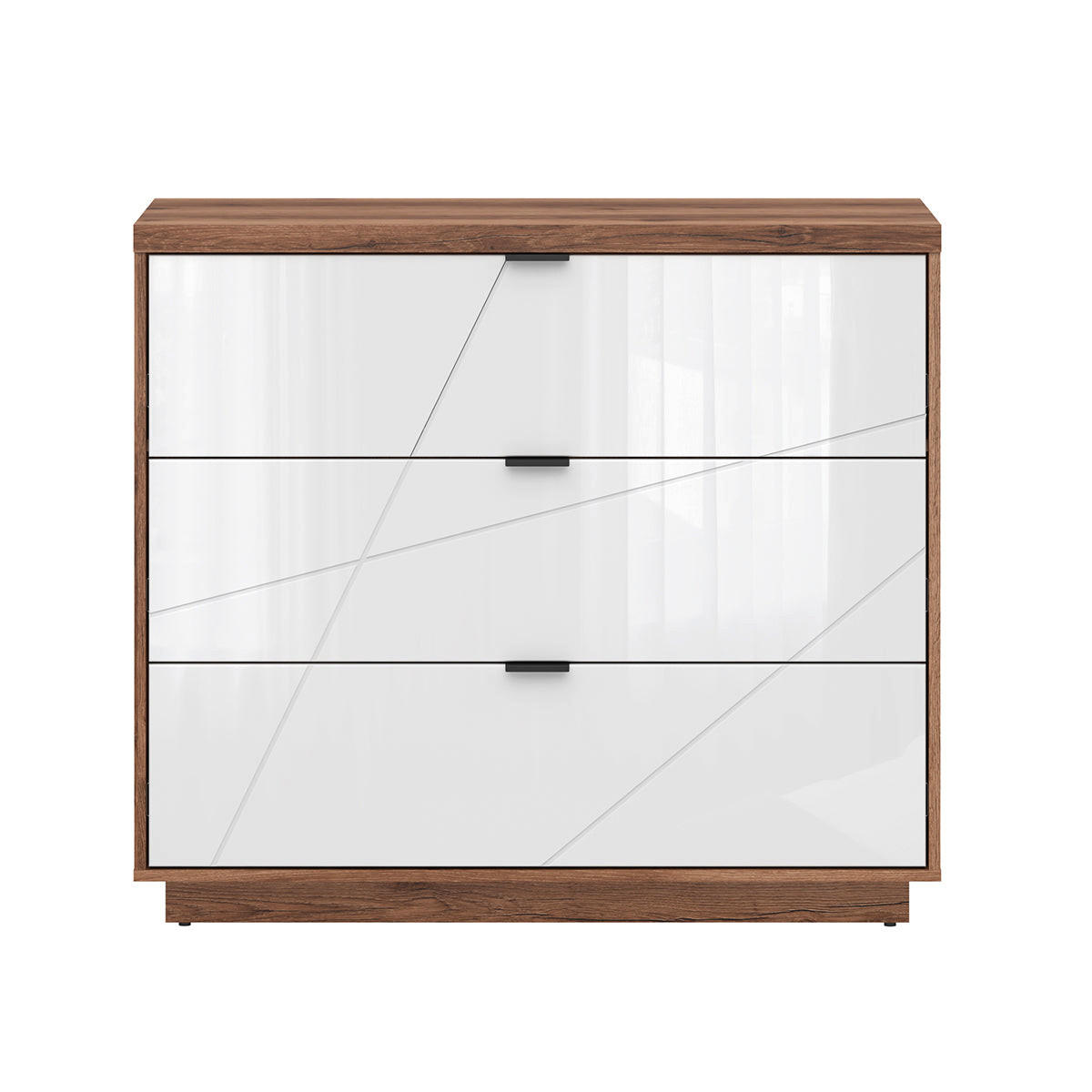 KOMODA Sven Bílá a dřevo - bílá, kompozitní dřevo (106/93/42cm) - Petits-meubles