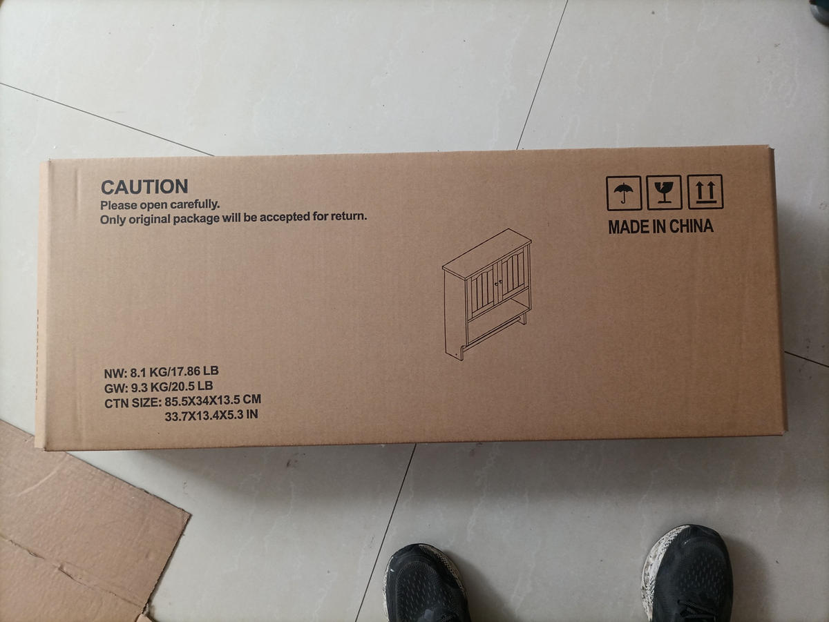 WANDSCHRANK Badezimmerschrank 56.8x19x70cm in Weiß mit verstellbaren Regalen - Weiß, Holzwerkstoff (56.8/70/19cm) - Modfu