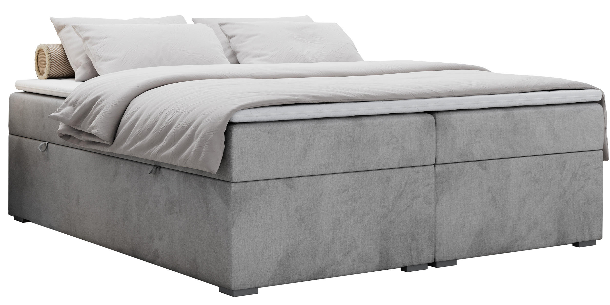 BOXBETT BESS 140/200 Hellgrau Velvet - H3 - Hellgrau, Holz/Textil (140/200cm) - MKS