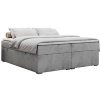 BOXBETT BESS 200/200 Hellgrau Velvet - H3 - Hellgrau, Holz/Textil (200/200cm) - MKS