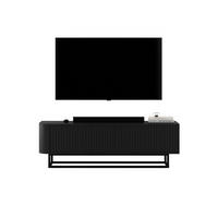 TV STOLÍK Aurora čierny matný 140 cm s kovovým rámom - čierna/zlatá, kov/kompozitné drevo (140/44/35cm) - Meble Lindner