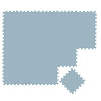 SPIELMATTE ab Null - 180/90/1 cm - Puzzlematte Graublau - Blau, Kunststoff (30/30cm) - Littletom