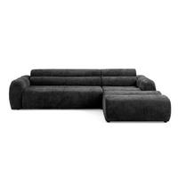 4-SITZER modulares Ecksofa VEER SET 1 Rechts, 298 x 175 cm, Chenille Webstoff Anthrazit - Anthrazit/Schwarz, Holz/Kunststoff (175/298cm) - Muffo
