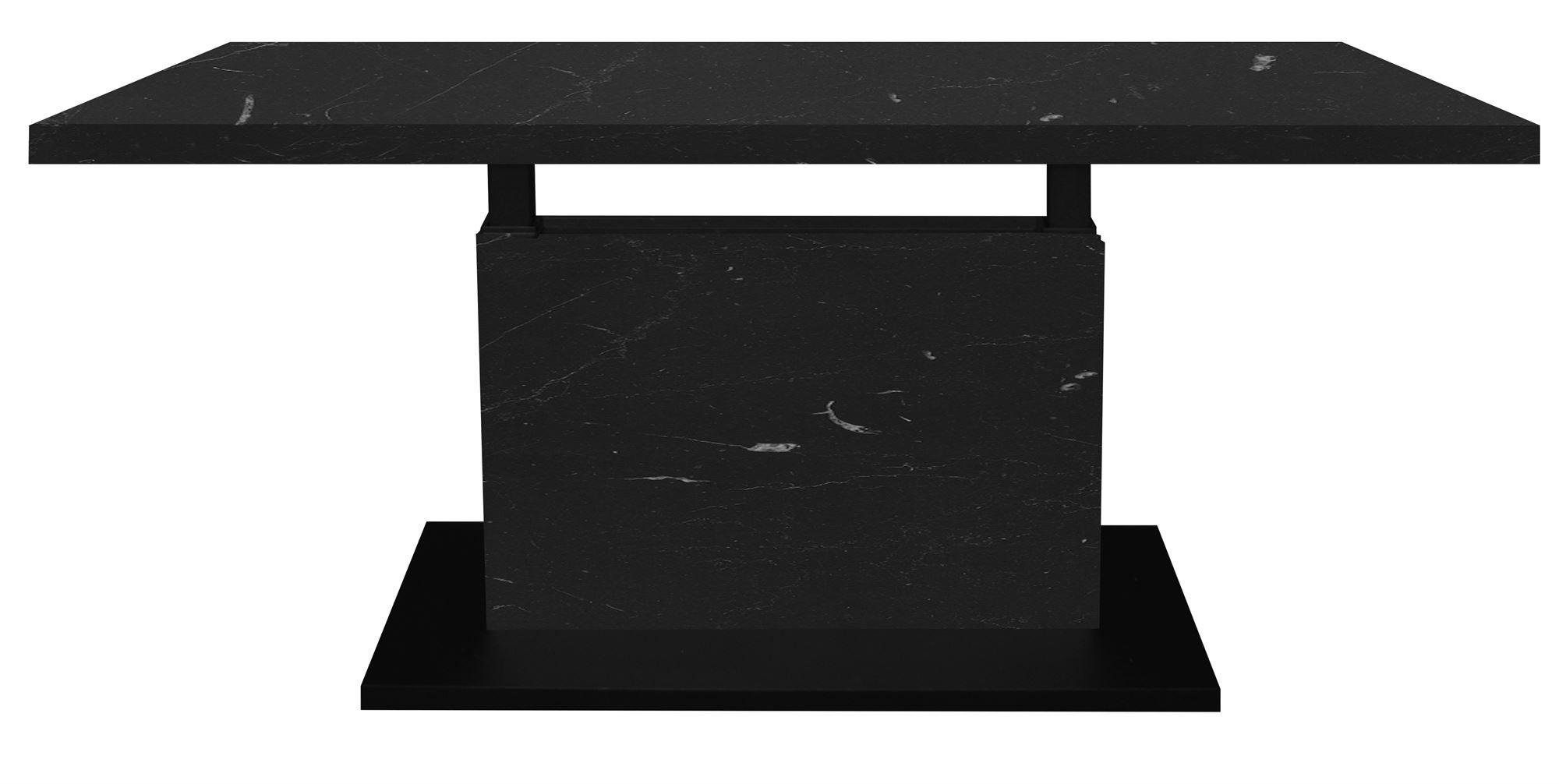 COUCHTISCH Höhenverstellbar Else 4 120x49x70 Holz Keramikoptik Schwarz - Schwarz, Holzwerkstoff (120/70/49cm) - 58aufmkessel