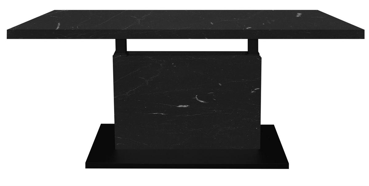 COUCHTISCH Höhenverstellbar Else 4 120x49x70 Holz Keramikoptik Schwarz - Schwarz, Holzwerkstoff (120/70/49cm) - 58aufmkessel