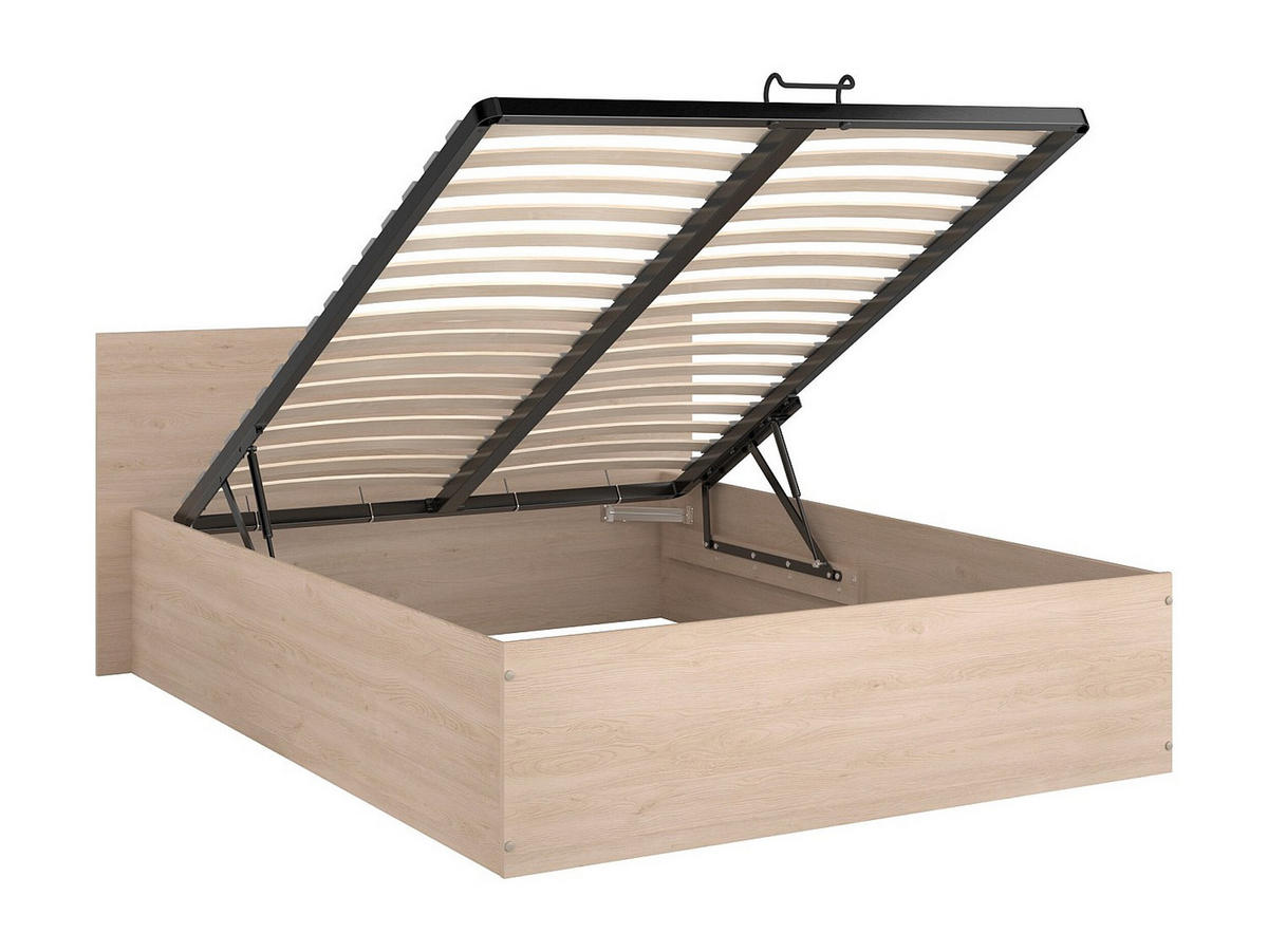 BETT mit Bettkasten - 2 Personen - holz - naturfarben hell Velona - Naturfarben, Holz (140/190cm) - Vente-Unique
