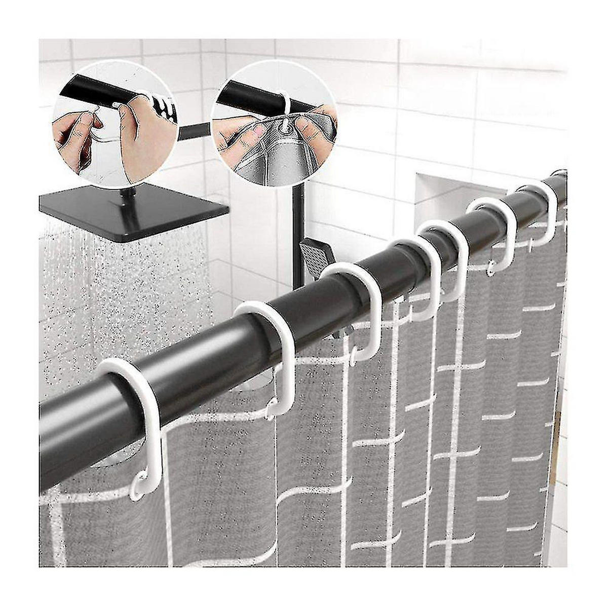 DUSCHVORHANG Polyester schimmelresistent waschbar langlebig fürs Badezimmer - Grau, Kunststoff (180/180cm) - MCBOSON