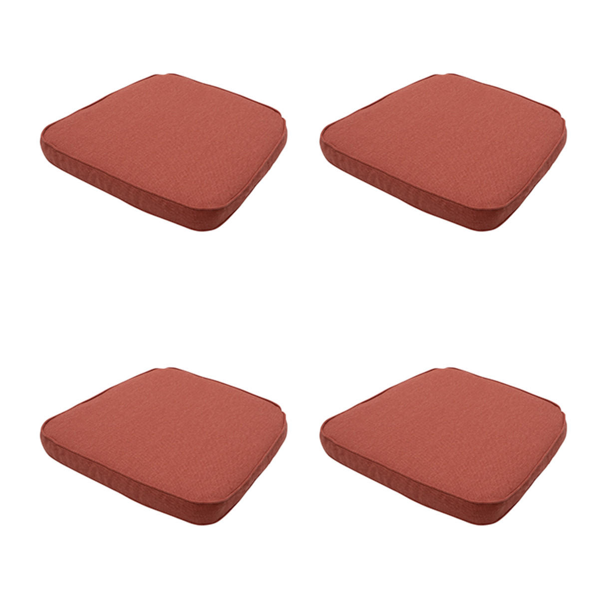 SITZKISSEN Canvas 48/48 cm 4er-Set - Rot, Textil (48/7/48cm) - Madison