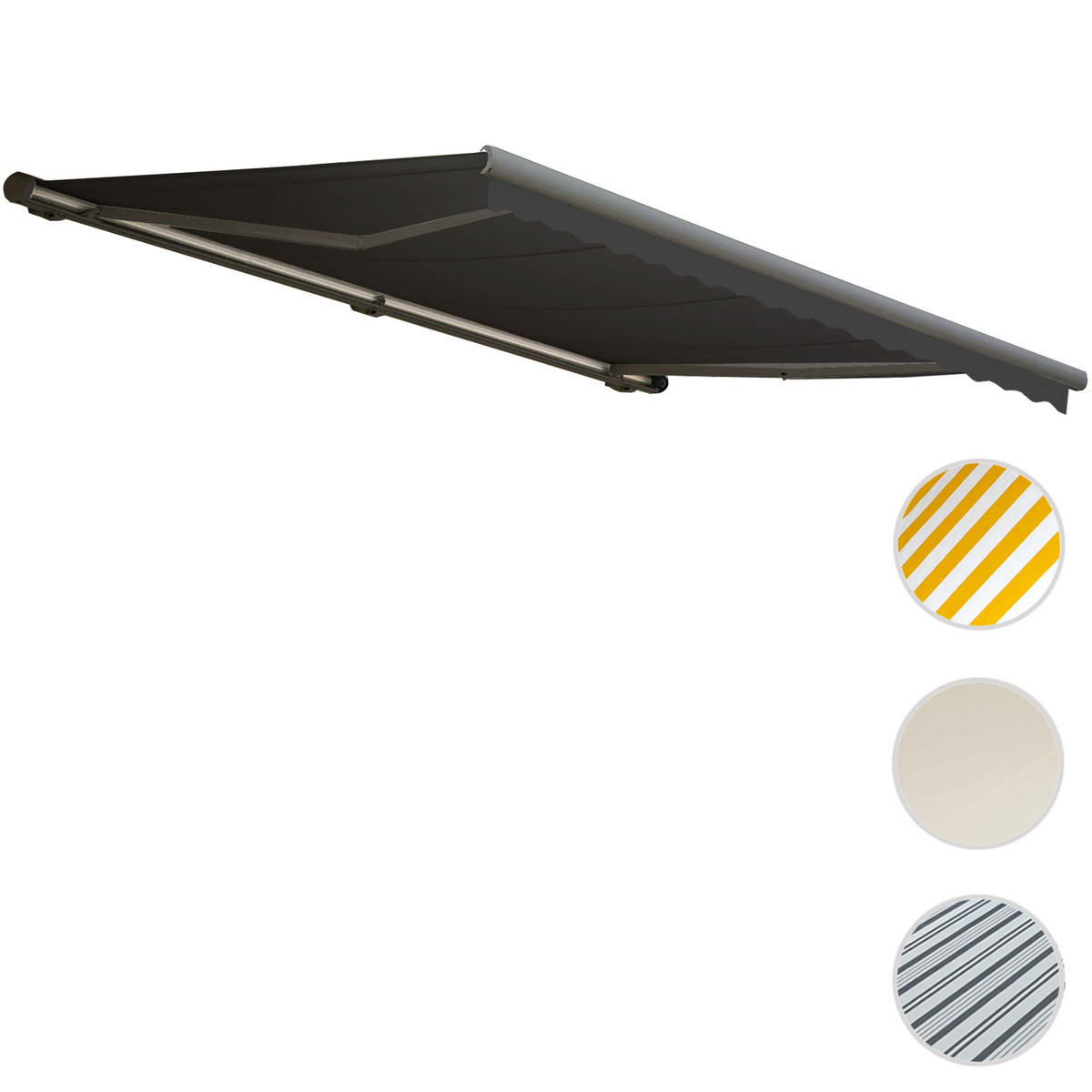 KASSETTEN-MARKISE MIT VOLANT Anthrazit, Grau - Anthrazit/Grau, Textil (450/23/300cm) - MCW