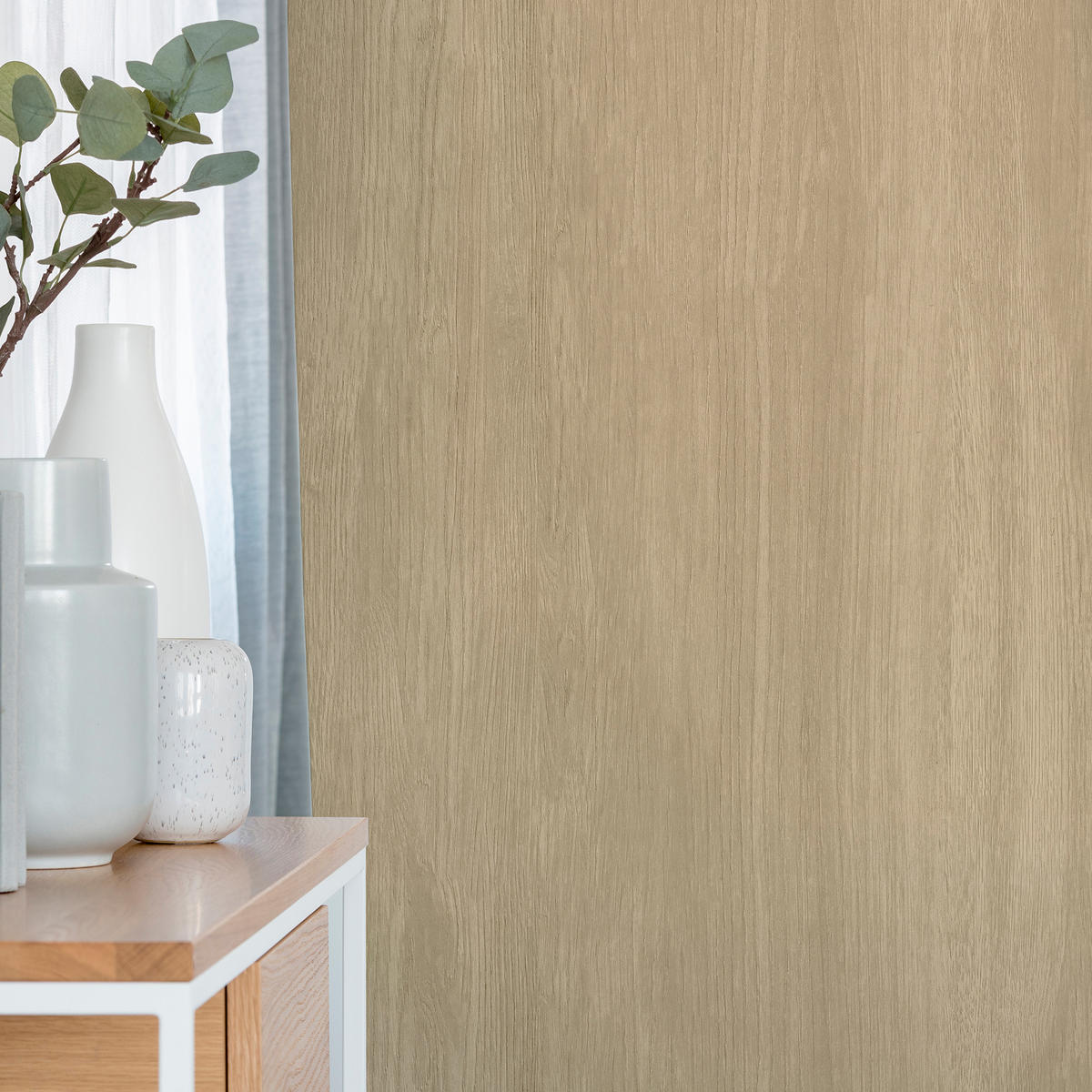 VLIESTAPETE - Eichenholz allover natur 10mx53cm - Weiß, Papier/Kunststoff (53/1000cm) - Superfresco Easy