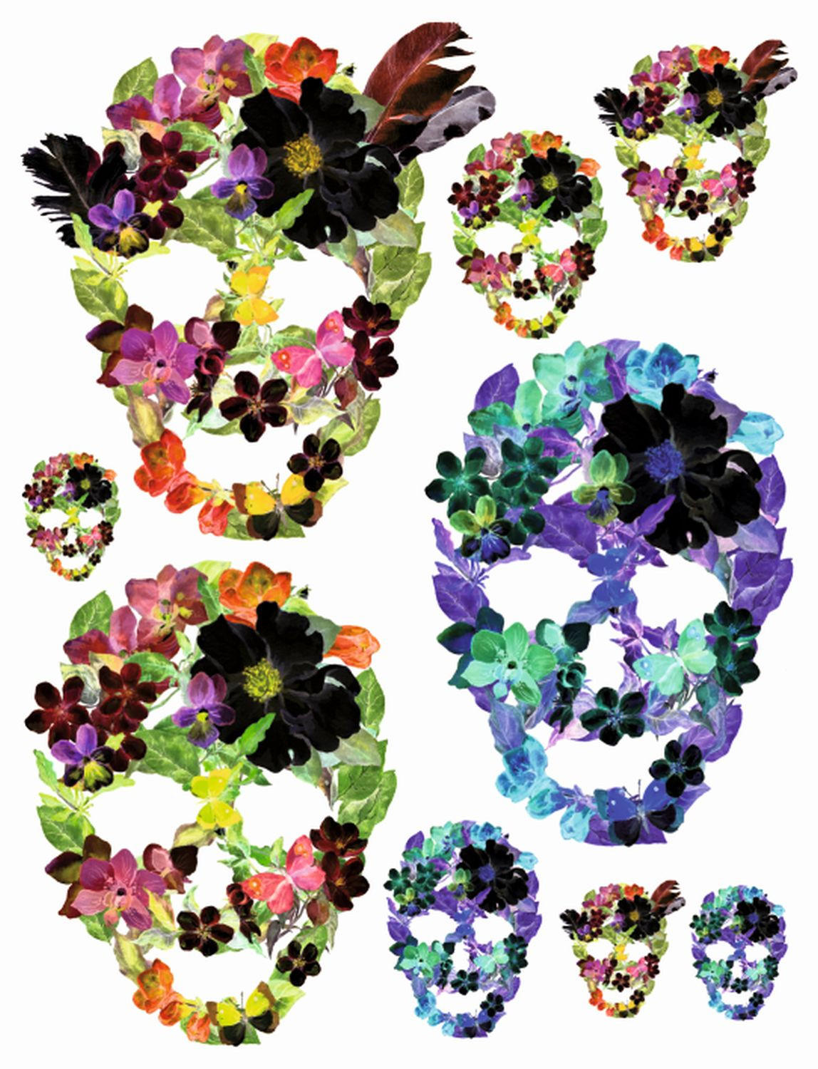 WANDTATTOO Gesichter 85 x 65 cm - Multicolor, Papier (85/65/65cm) - Sanders & Sanders