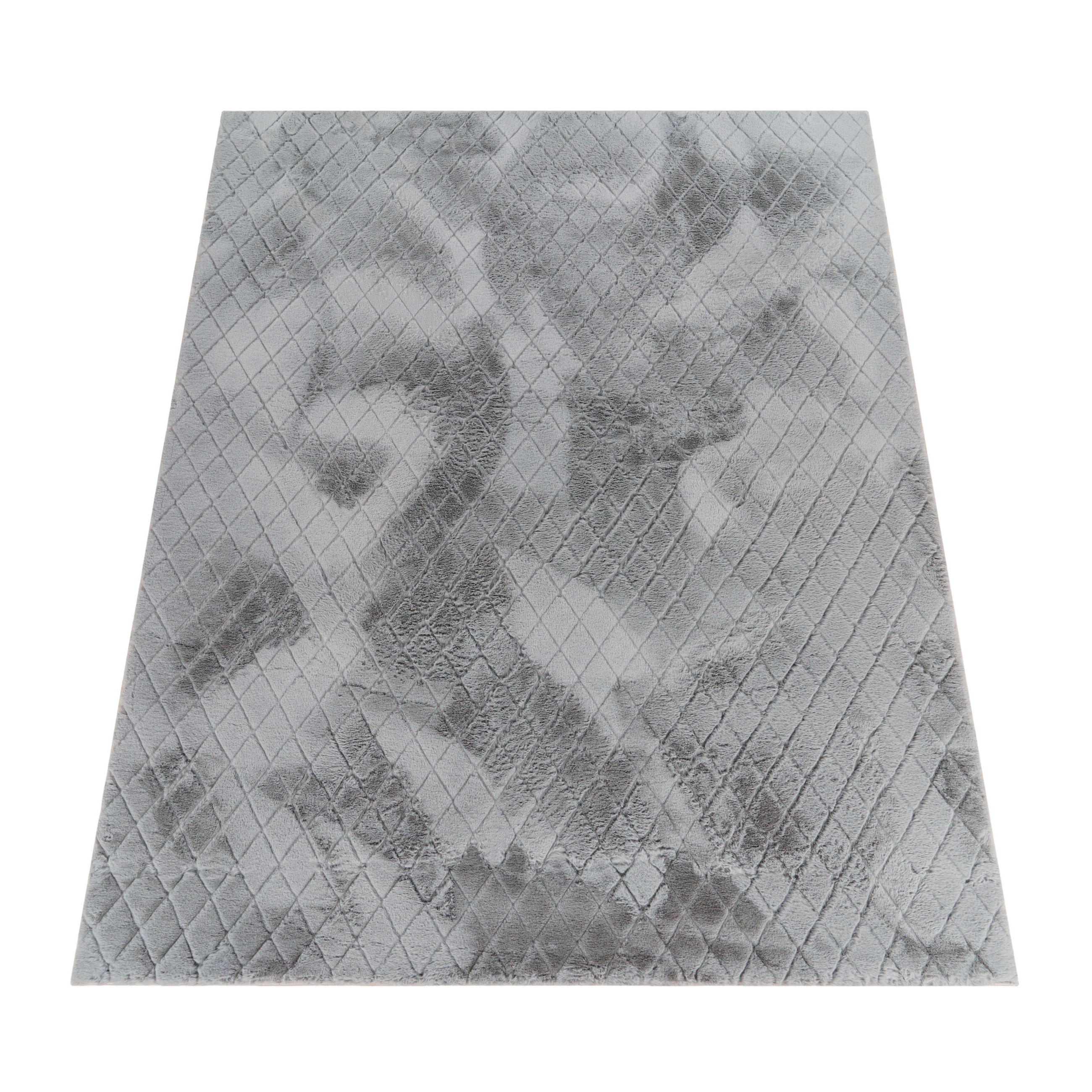 Paco Home Hochflorteppich Grau 60x100 cm