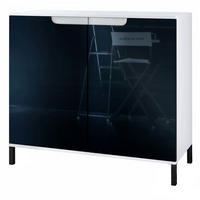 KOMMODE Sylt Schwarz Hochglanz - Schwarz Hochglanz, Holzwerkstoff (92.5/83.5/35cm) - Vladon