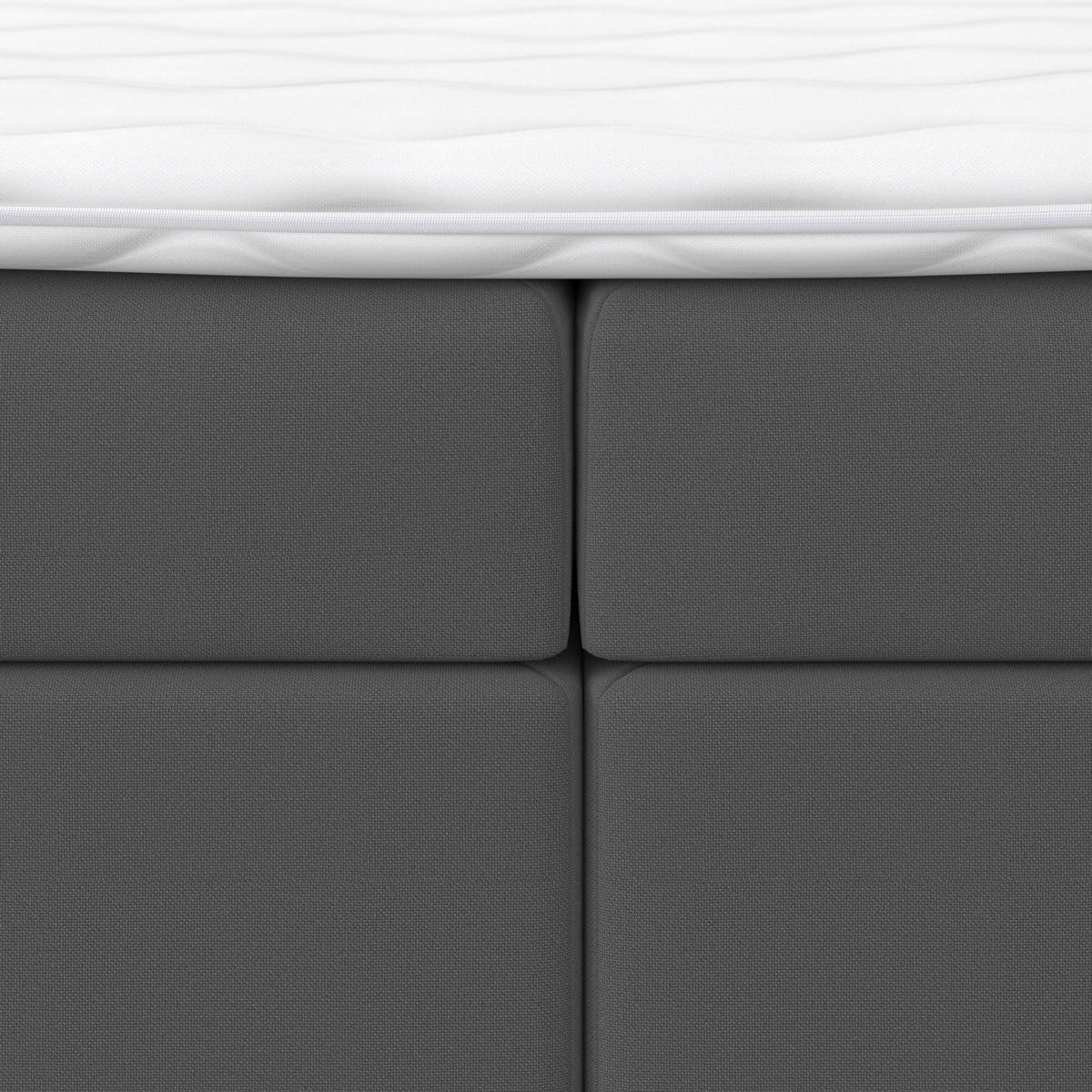 BOXBETT Lucy Grau ca. 180 / 200 cm mit Topper - Grau, Holz - Bessagi Home