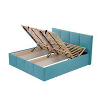 POLSTERBETT Dalas Blau 200 x 200 x 40 cm Bettkasten Mit hochwertiger Matratze H3 (bis 120 kg) und Lattenrost - Blau, Holz (200/200cm) - Halmon Schlafkomfort Betten 