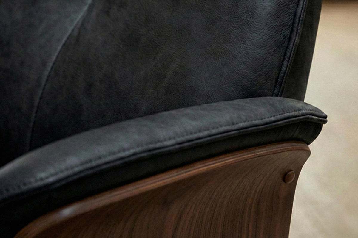 RELAXSESSEL FERREIRA Schwarz Lederfaserstoff Relaxfunktion - Schwarz, Leder/Metall (78/106/84cm) - KAWOLA