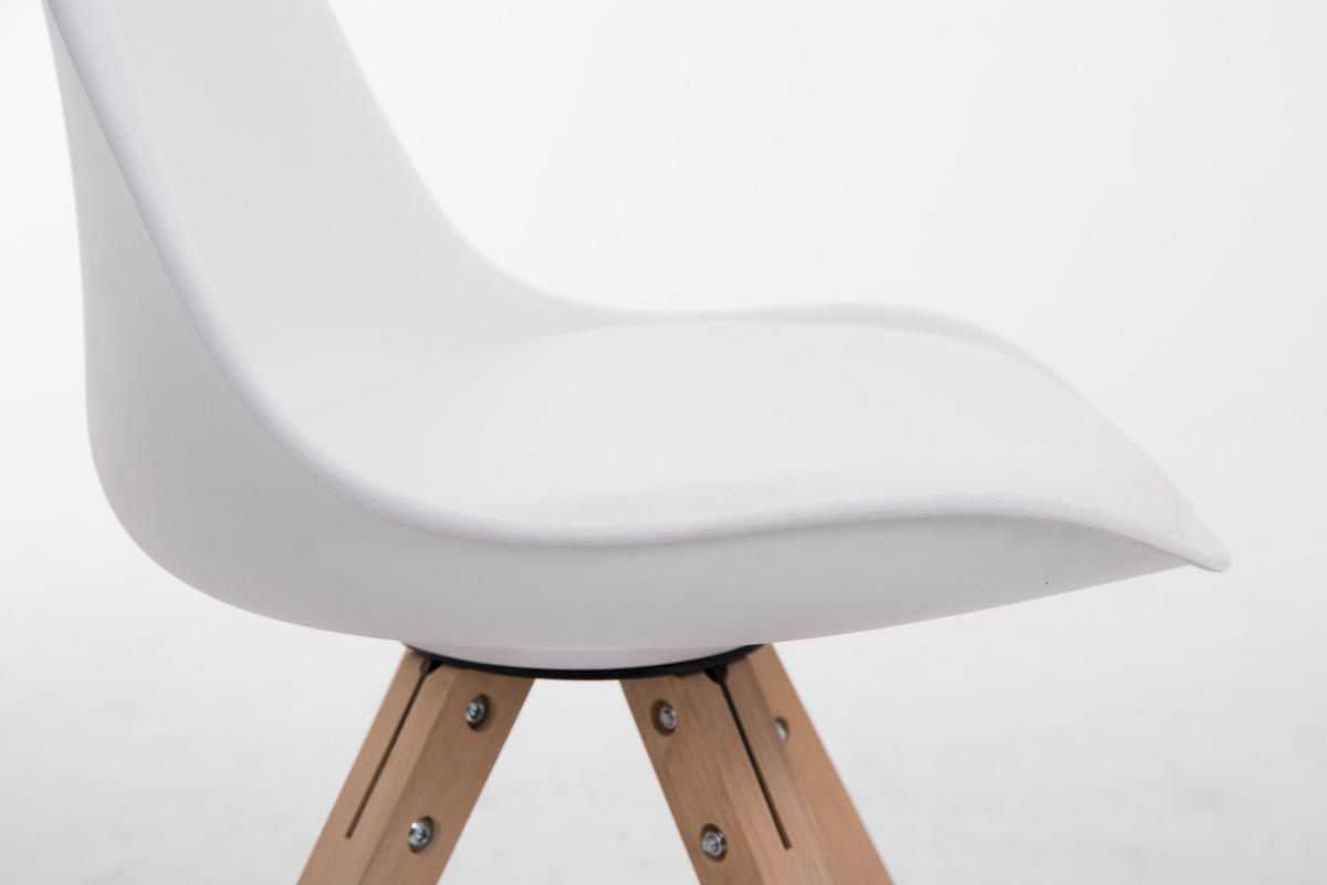 BESUCHERSTUHL Toulon Kunstleder, Gestell Buchenholz Natura Square Weiß - Weiß/Naturfarben, Holz/Buchenholz (48/83/56cm) - TPFLiving