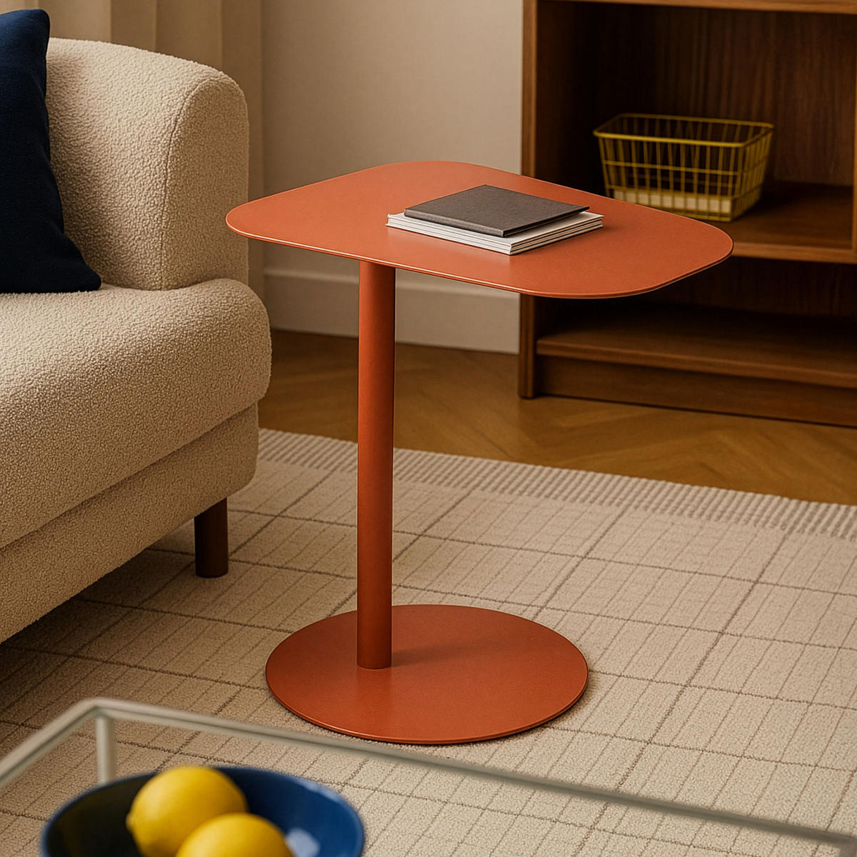 BEISTELLTISCH Nastätten - Dunkelbraun, Metall (38/50/50cm) - [en.casa]