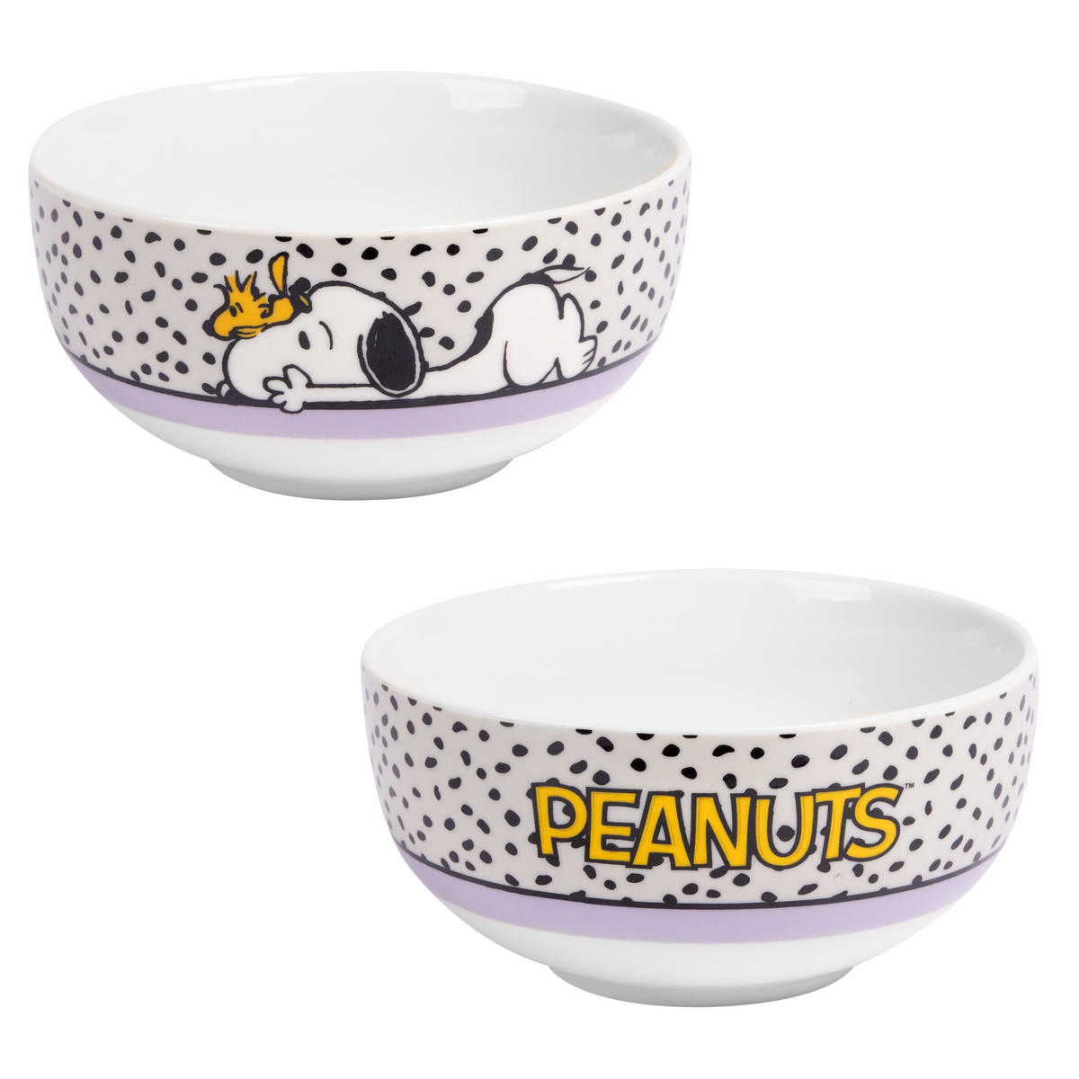FRÜHSTÜCKSSET The Peanuts Snoopy Did someone say food! Weiß 3-teilig - Multicolor, Keramik (23.8/11.2/23.3cm) - United Labels