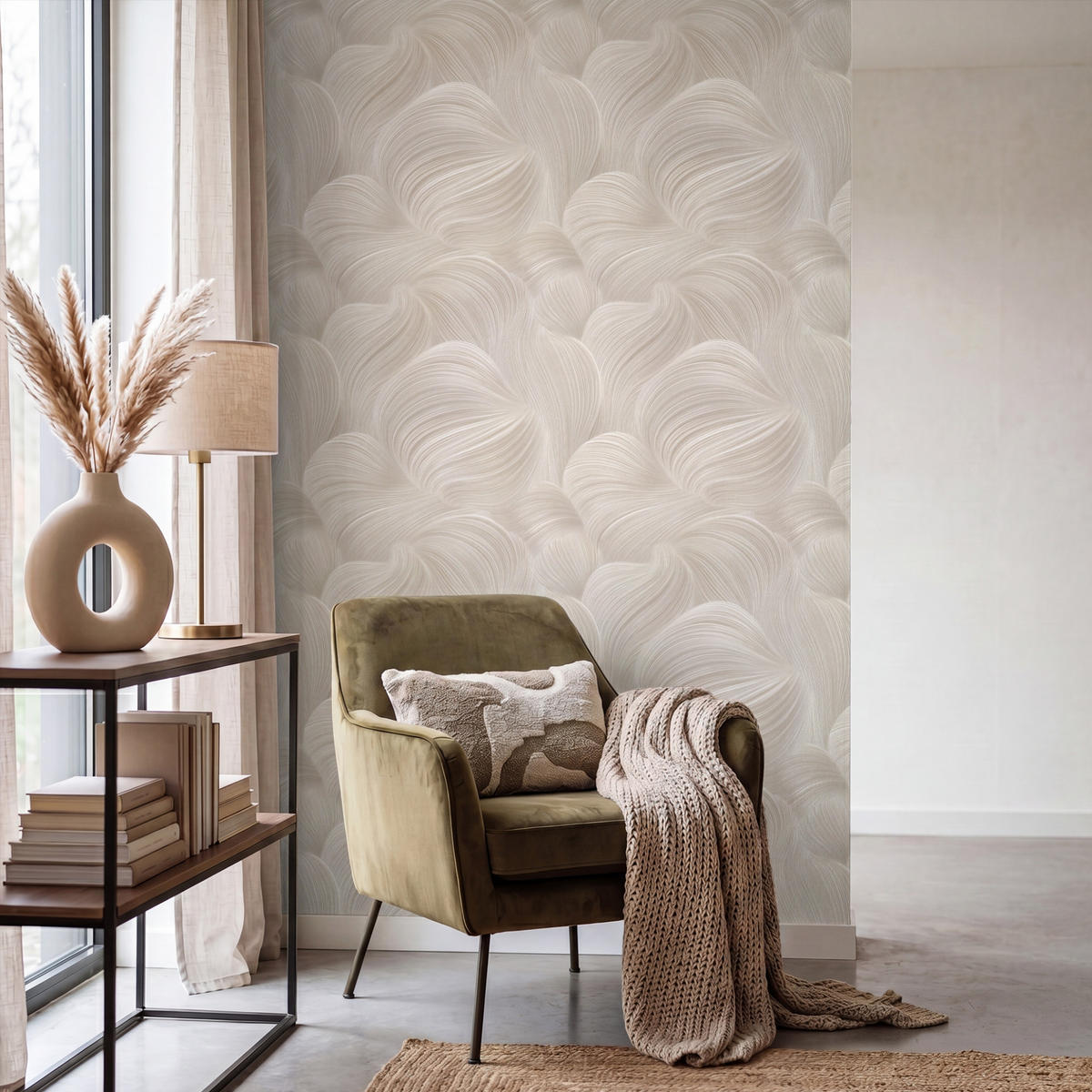 TAPETE - Lines - Ventilator - Beige - 140x220 cm - Creme, Papier (140/220cm) - OnlyWow