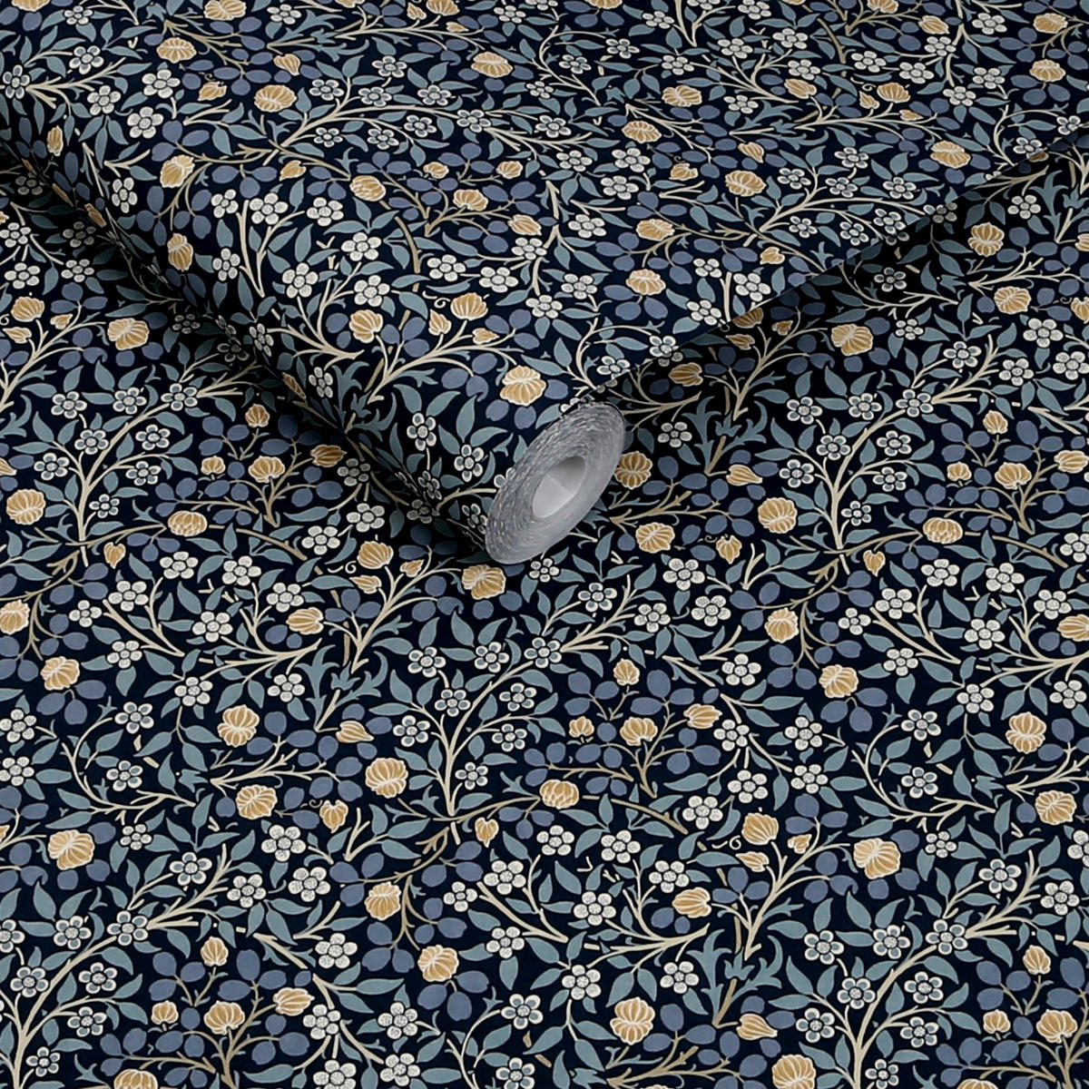 VLIESTAPETE Kleeblätter 1000x52cm - Blau, Papier/Kunststoff (52/1000cm) - William Morris at Home