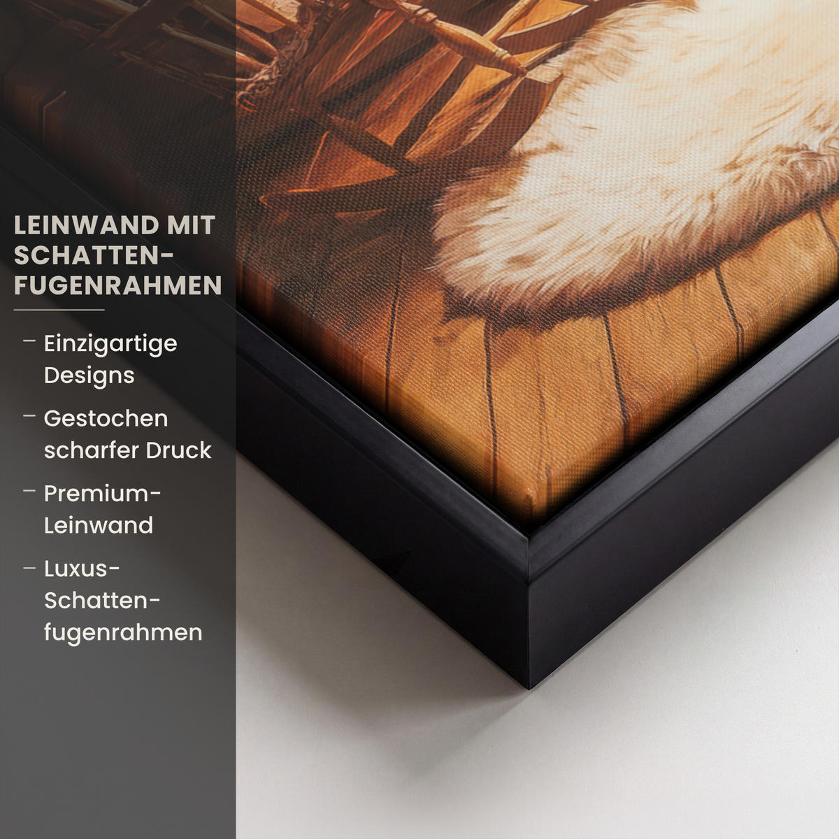 LEINWAND Bilder mit Rahmen - Winter - Weihnachten - Zuhause - Kamin - 30x40 - Bernsteinfarben, Textil (30/40cm) - MuchoWow