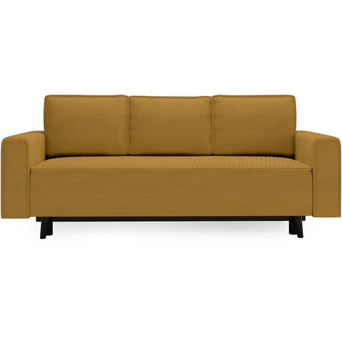 3-SITZER SOFA Monte mit Schlaffunktion gelb - Gelb, Textil (225/73/95cm) - Beautysofa
