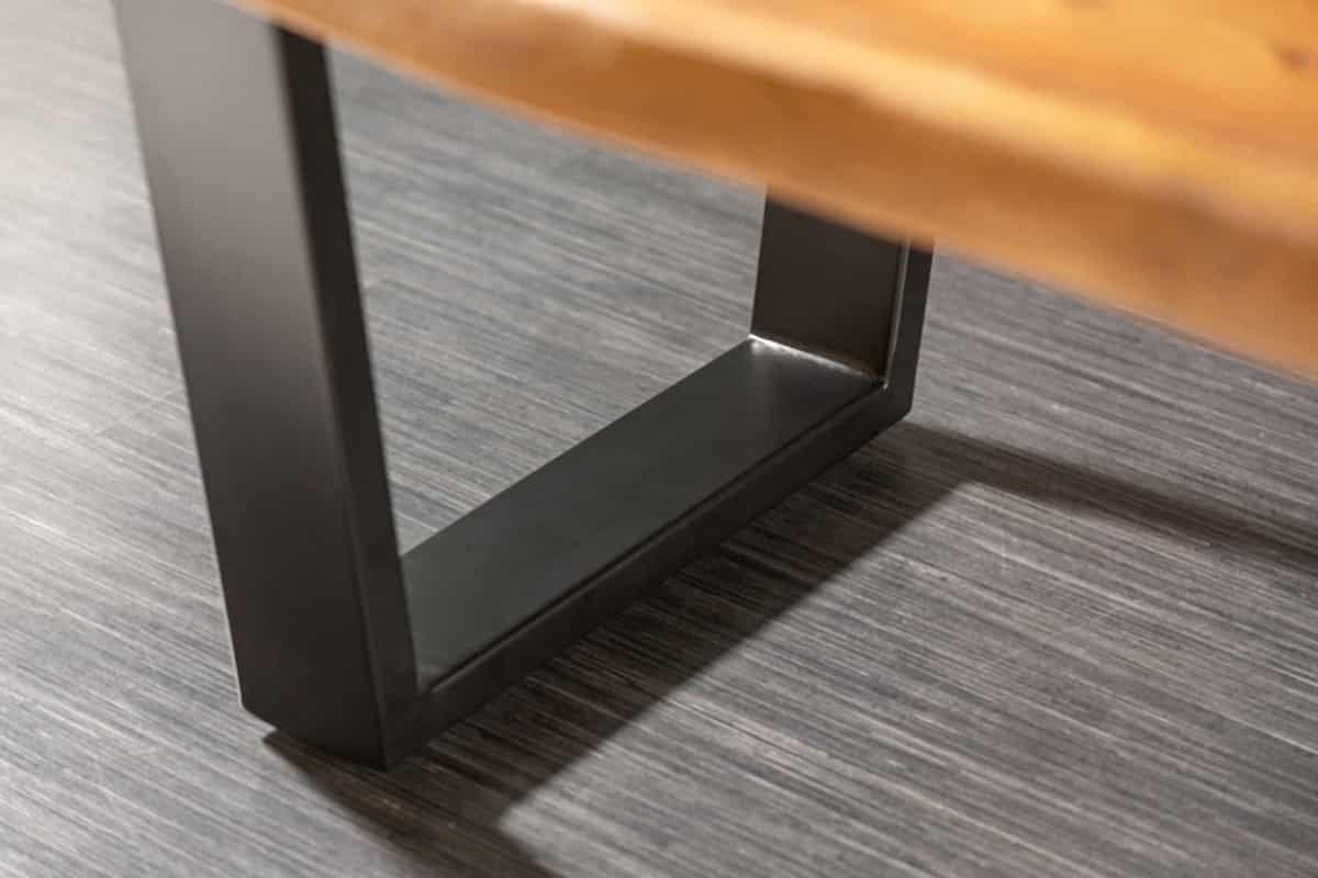 COUCHTISCH MAMMUT Akazie kufen Natur|Schwarz 110cm - Schwarz/Braun, Holz/Metall (60/110/40cm) - riess-ambiente