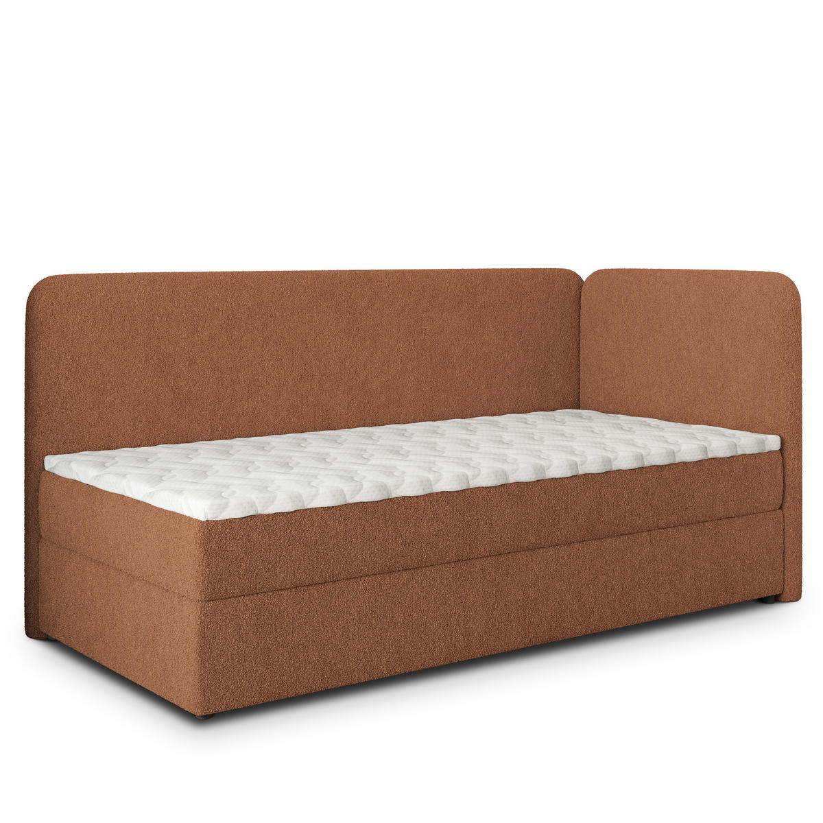BOXBETT GINA 80x200 cm mit Matratze und Topper, H2+H3 - Kupferfarben - Kupferfarben, Holz (80/200cm) - MASSENO