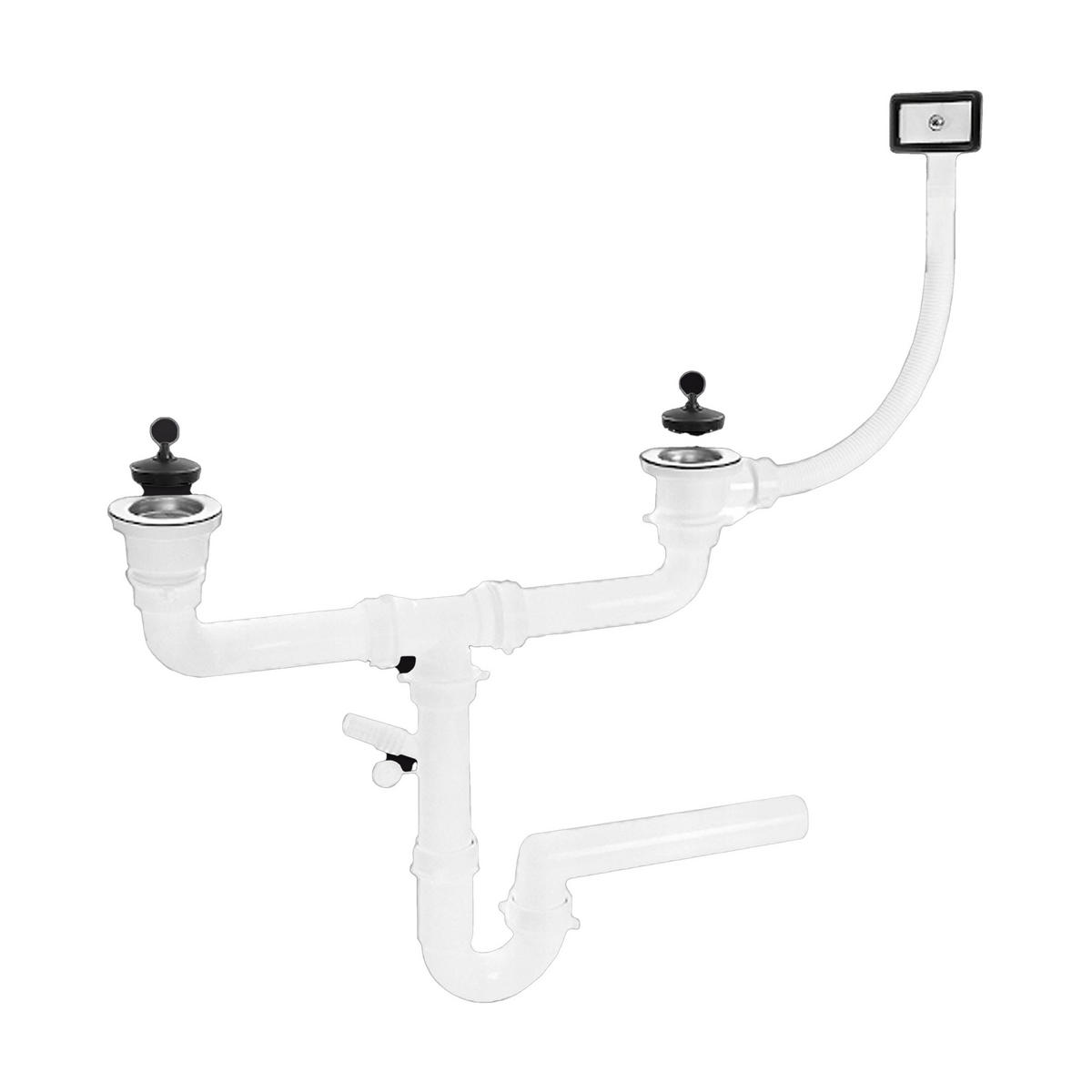 SPÜLUNTERSCHRANK 80cm mit Spüle + Armatur weiß - Weiß, Holzwerkstoff (80/81/46cm) - Stamar