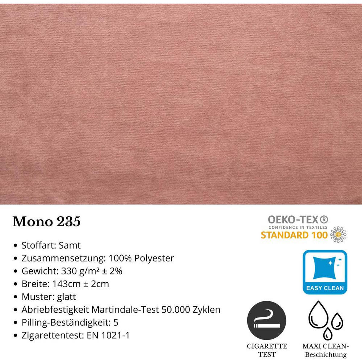 POLSTERBETT Eric 104/207/105 rosa - Rosa, Holzwerkstoff/Textil (100/200cm) - Beautysofa