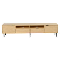 TV-SCHRANK 200/35/44.5 cm Naturholz für 80 Zoll mit 2 Schubladen und 2 Türen - Naturfarben, Holzwerkstoff (200/44.5/35cm) - Oxeza