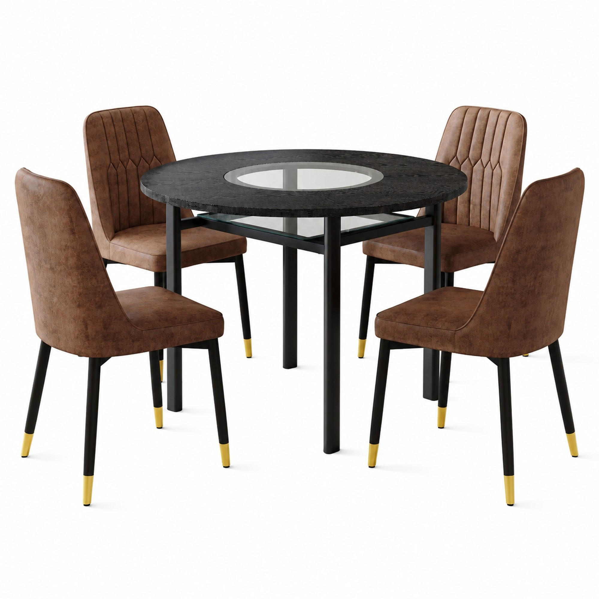 Meubliv Esszimmer-Set Braun 100x76x100 cm