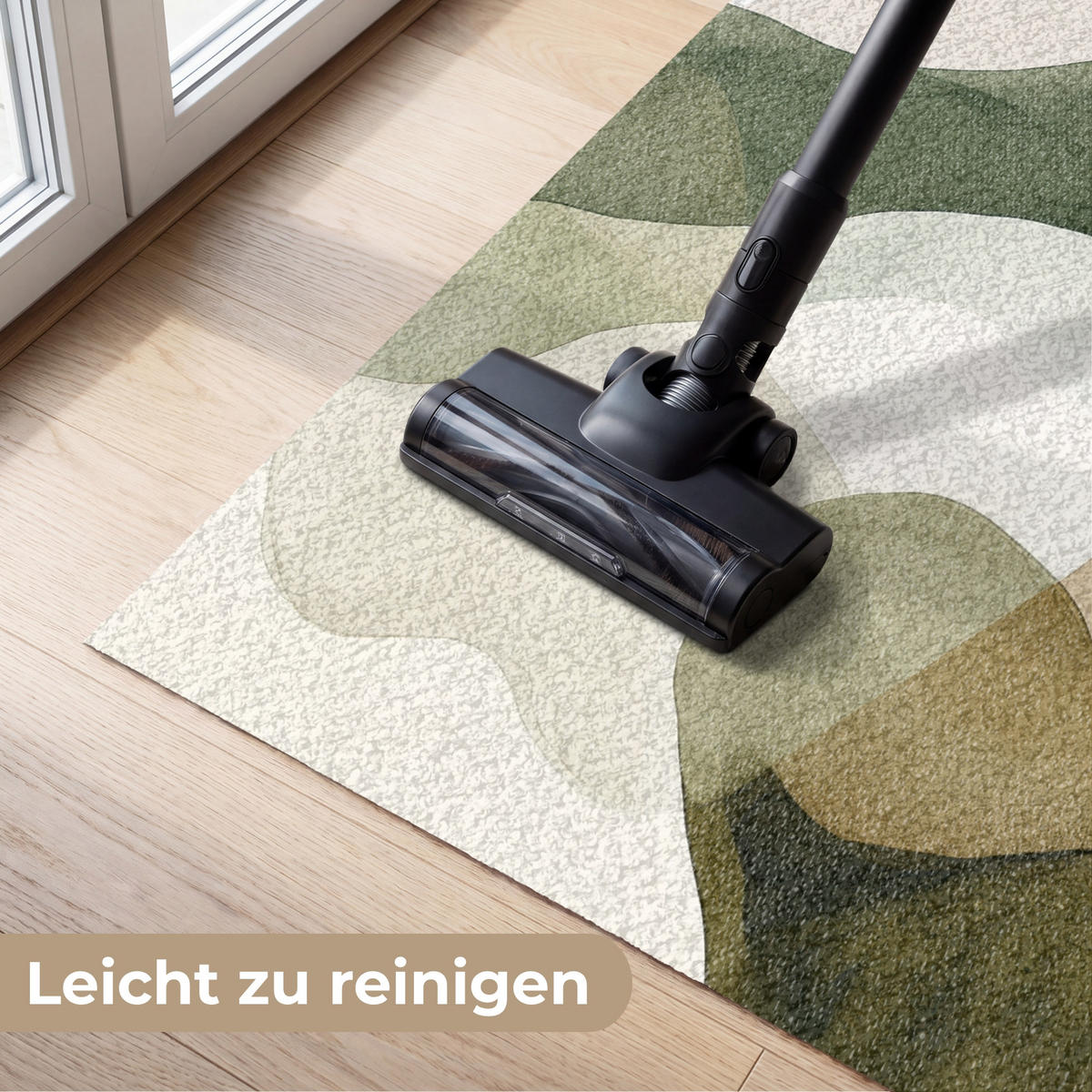 ROHOŽKA Japandi - Abstraktní - Zelená 120x80 cm - různobarevná, textil/umělá hmota (120/0.4cm) - MuchoWow