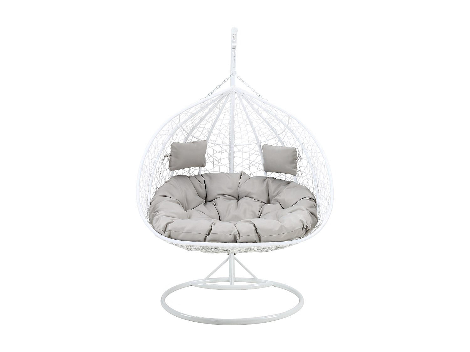 HÄNGESESSEL - 2 Personen - Harz - Weiß - - Weiß, Kunststoff (120/200/120cm) - Vente-Unique